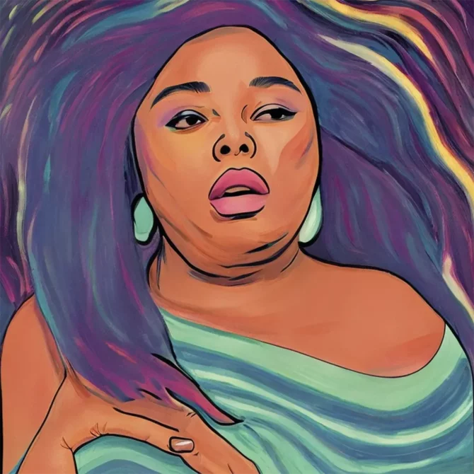 Lizzo in the style of Edvard Munch     18